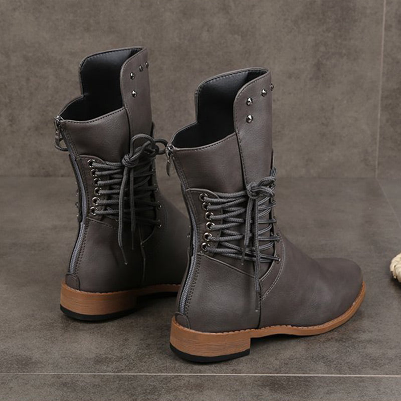 Classic Lace-Up Leather Boots
