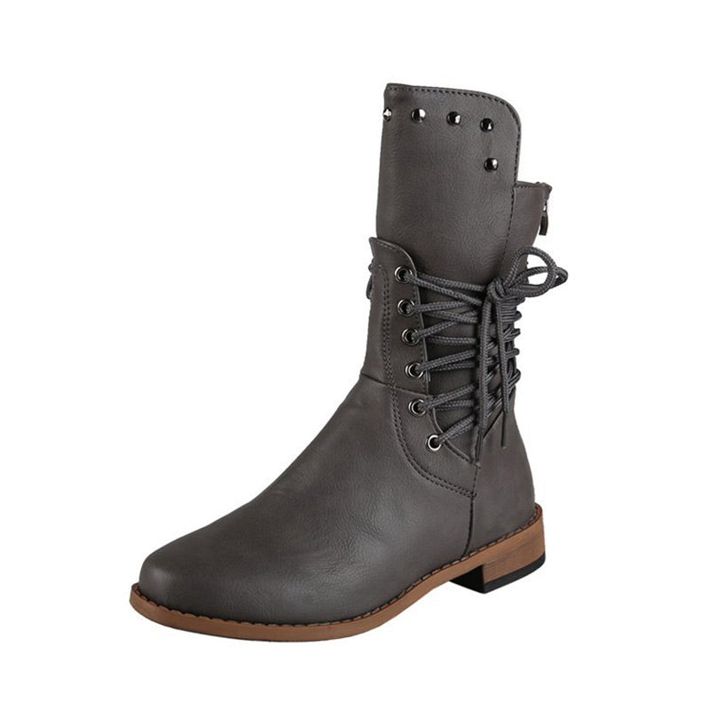 Classic Lace-Up Leather Boots