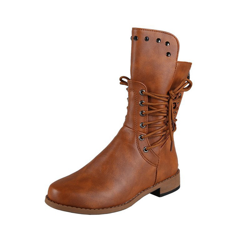 Classic Lace-Up Leather Boots