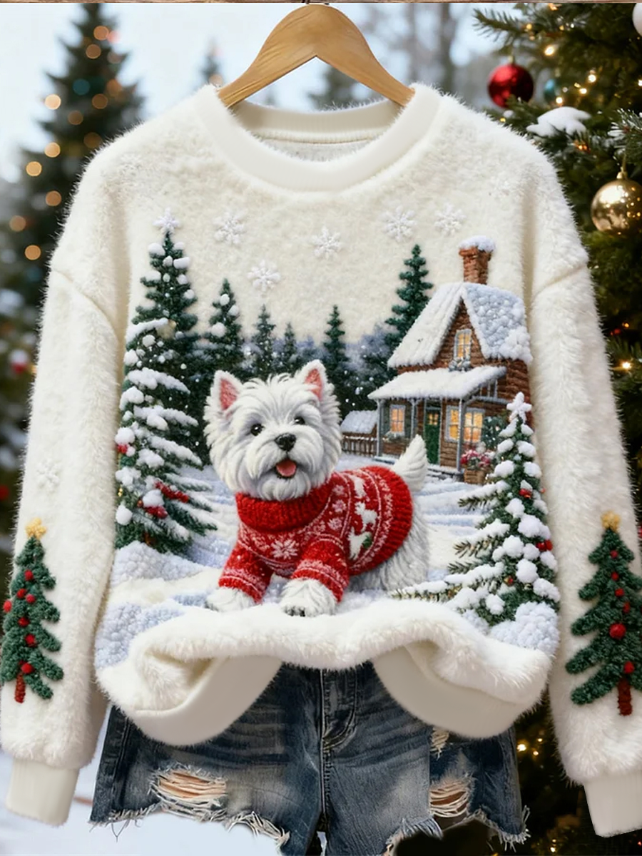 Luna - Pup Patchwork Sweater